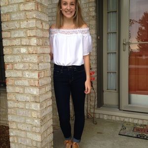 White off the shoulder top